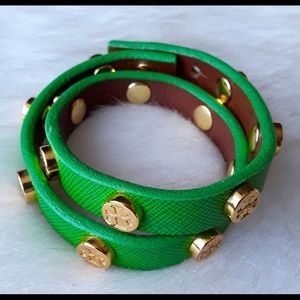 Tory Burch | DOUBLE-WRAP LOGO STUD BRACELET